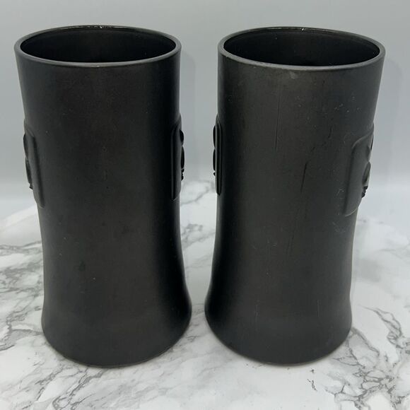 PLAYBOY Vintage Black Matte Glass Beer Mug-Set of 2 - Picture 5 of 8